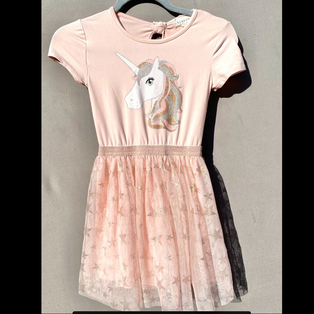 Girls Glitter Unicorn Dress
